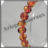 AMBRE - Bracelet Perles Baroques - Caramel - Perles de 6  8 mm - 18 cm - L004