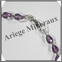 AMETHYSTE et CITRINE - Bracelet Argent - Gouttes Facetes - 22 cm - 56 grammes - W001