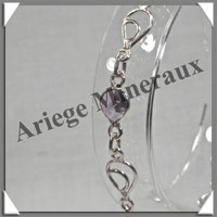 AMETHYSTE Cristallise - Bracelet Argent - 5 Cabochons Facets - 20 cm - P002