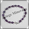 AMETHYSTE - Bracelet Argent - Gouttes Facetes - 19 cm - 86 grammes - W002 Brsil