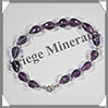 AMETHYSTE - Bracelet Argent - Gouttes Facetes - 20 cm - 105 grammes - W003 Brsil