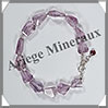 AMETHYSTE - Bracelet Argent - Nuggets Facets - 18 cm - 11,3 grammes - W006 Brsil