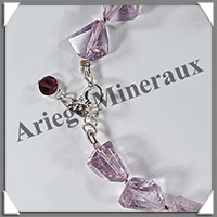 AMETHYSTE - Bracelet Argent - Nuggets Facets - 18 cm - 11,3 grammes - W006