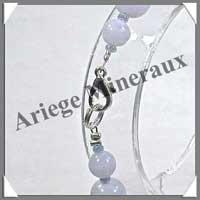 CALCEDONE BLEUE - Bracelet Perles 6 et 8 mm Alternes - 20 cm - C001