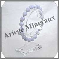 CALCEDONE BLEUE - Bracelet Perles 8 mm - 20 cm - C001