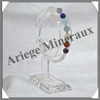 CHAKRAS - Bracelet - Perles 6 mm - Fermoir Mousqueton Argent