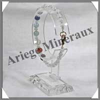 CHAKRAS - Bracelet - Perles 6 mm - Fermoir Mousqueton Argent