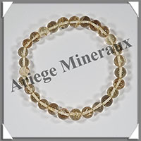 CITRINE (Chauffe) - Bracelet Promotion - Perles de 7 mm - Montage Elastique - W