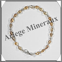 CITRINE (Naturelle) - Bracelet Argent - Gouttes Facetes - 20 cm - 46 grammes - W001