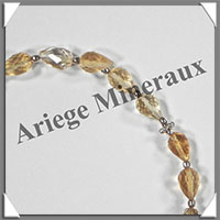 CITRINE (Naturelle) - Bracelet Argent - Gouttes Facetes - 20 cm - 46 grammes - W001