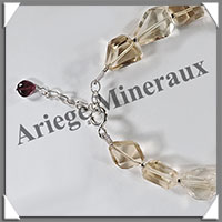 CITRINE (Naturelle) - Bracelet Argent - Nuggets Facets - 17 cm - 10,7 grammes - W002