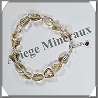 CITRINE (Naturelle) - Bracelet Argent - Nuggets Facets - 17 cm - 10,1 grammes - W003