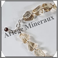 CITRINE (Naturelle) - Bracelet Argent - Nuggets Facets - 17 cm - 10,1 grammes - W003