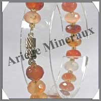 CORNALINE - Bracelet de Perles Facetes de 4x8 mm - 20 cm - M001