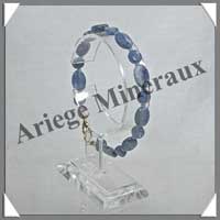 CYANITE - Bracelet Compos - 8 Ovales de 8x12 mm et Disques 6 mm - 20 cm - C001