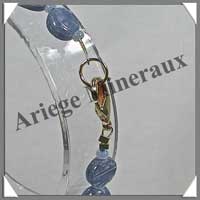 CYANITE - Bracelet Compos - 8 Ovales de 8x12 mm et Disques 6 mm - 20 cm - C001