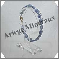 CYANITE - Bracelet Compos - 8 Ovales de 8x12 mm et Disques 6 mm - 20 cm - C002