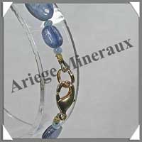 CYANITE - Bracelet Compos - 8 Ovales de 8x12 mm et Disques 6 mm - 20 cm - C002