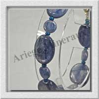 CYANITE - Bracelet Compos - 7 Ovales de 11x15 mm et  Disques 6 mm - 19 cm - C008