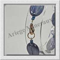 CYANITE - Bracelet Compos - 7 Ovales de 11x15 mm et  Disques 6 mm - 19 cm - C008