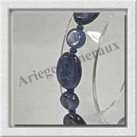 CYANITE - Bracelet Compos - 8 Ovales de 8x12 mm et  Disques 6 mm - 20 cm - C010