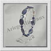 CYANITE - Bracelet Compos - 7 Ovales de 11x15 mm et  Disques 6 mm - 20 cm - C012