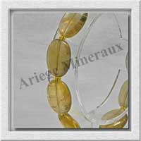 FLUORITE JAUNE - Bracelet Compos - Ovales de 12x16 mm - 19 cm - M001