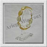 FLUORITE JAUNE - Bracelet Compos - Ovales de 12x16 mm - 19 cm - M003