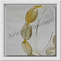 FLUORITE JAUNE - Bracelet Compos - Ovales de 12x16 mm - 19 cm - M003