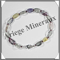 FLUORINE - Bracelet Argent - Perles Ovales - 20 cm - 97 grammes - W001