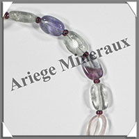 FLUORINE - Bracelet Argent - Perles Ovales - 20 cm - 97 grammes - W001