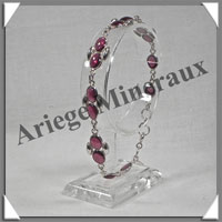 GRENAT Cristallis - Bracelet Argent - 14 Cabochons - 21 cm - P003