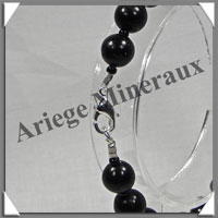 JAIS - Bracelet - Perles 8 mm - 19 cm - C001