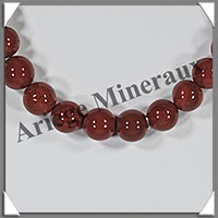 JASPE ROUGE - Bracelet Promotion - Perles de 8  mm - Montage Elastique - W