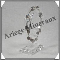 LABRADORITE 'Extra' - Bracelet Argent - 16 Cabochons - 20 cm - P001