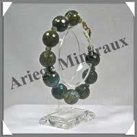 LABRADORITE - Bracelet Perles Facetes 14 mm - 21 cm - C002