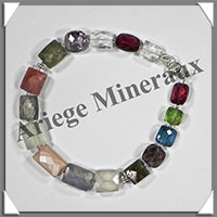 MELANGE de MINERAUX - Bracelet Argent - Carrs Facets - 20 cm - 125 grammes - W001