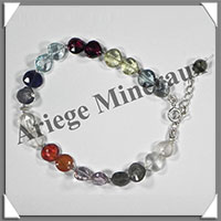 MELANGE de MINERAUX - Bracelet Argent - Gouttes Facetes - 17 cm - 72 grammes - W004