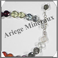 MELANGE de MINERAUX - Bracelet Argent - Gouttes Facetes - 17 cm - 72 grammes - W004