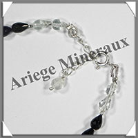 MELANGE de MINERAUX - Bracelet Argent - Gouttes Facetes - 17 cm - 38 grammes - W006