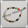 MELANGE de MINERAUX - Bracelet Argent - Gouttes Facetes - 15 cm - 5,6 grammes - W008 Inde