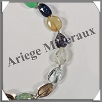 MELANGE de MINERAUX - Bracelet Argent - Gouttes Facetes - 15 cm - 5,6 grammes - W008