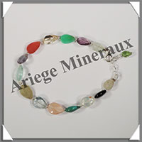 MELANGE de MINERAUX - Bracelet Argent - Gouttes Facetes - 17 cm - 6,3 grammes - W011