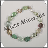MELANGE de MINERAUX - Bracelet Argent - Perles Free Form - 18 cm - 12,5 grammes - W013