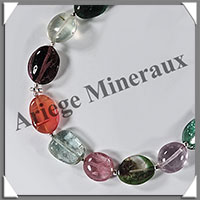 MELANGE de MINERAUX - Bracelet Argent - Perles Free Form Polies - 17 cm - 7,7 grammes - W019
