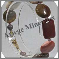 MOKAITE - Bracelet Compos : Disques et Rectangles Alterns - 19 cm - C001