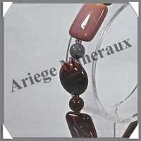 MOKAITE - Bracelet Compos : Disques et Rectangles Alterns - 20 cm - C002