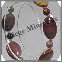 MOKAITE - Bracelet Compos : Ovales 13x25 mm et Perles 4 mm Alterns - 19 cm - C001