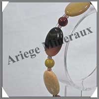 MOKAITE - Bracelet Compos : Ovales 13x25 mm et Perles 4 mm Alterns - 21 cm - C003