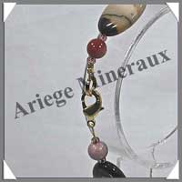 MOKAITE - Bracelet Compos : Ovales 13x25 mm et Perles 4 mm Alterns - 21 cm - C003
